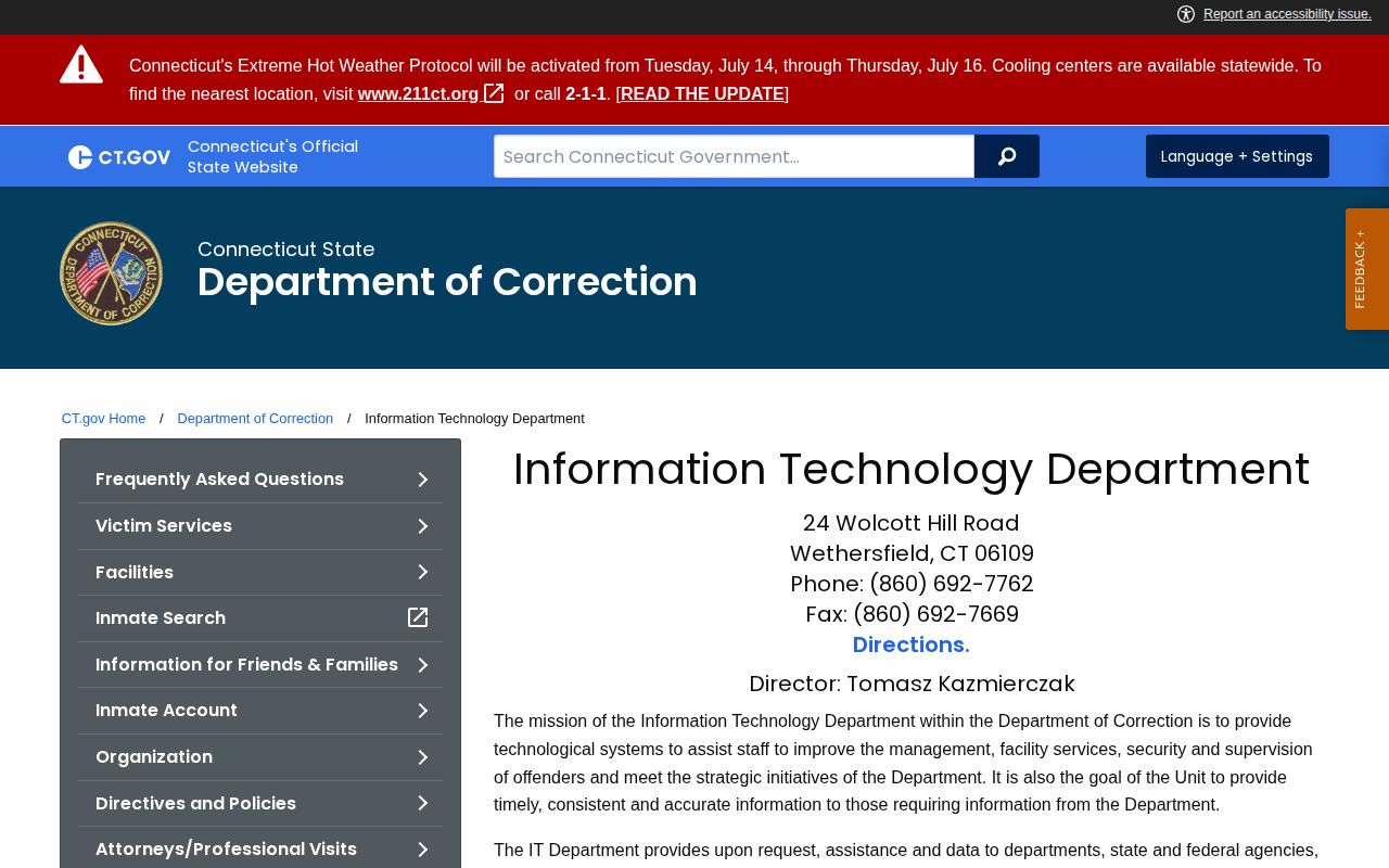 CT DOC search fields for Stratford County released inmates